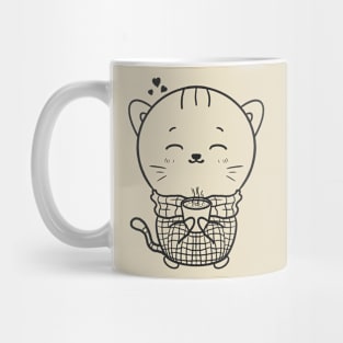 Cut cat and warm coffee Mug